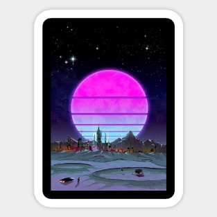 Apollo Dreams - Cyberpunk Moon in Neon Sticker